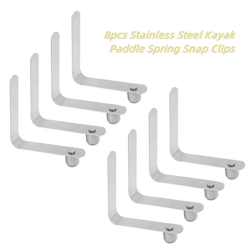 8pcs Kayak Paddle Spring Snap Clips, Stainless Steel Spring Button