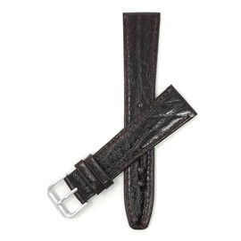 Bandini 17mm Womens Italian Leather Watch Band Strap - Brown - Semi-Glossy - Slim