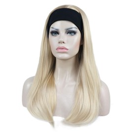 Aimole Long Straight 3/4 Women's Wigs Hair Piece Synthetic Hair with Black Headband (24BT613)