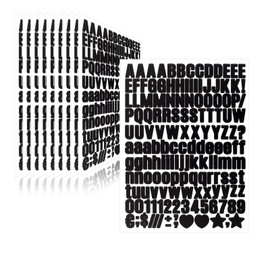 Llewyn 1550 Pieces 10 Sheets Letter Stickers,Vinyl Mailbox Numbers Alphabet Stickers,Self Adhesive Waterproof Decals for Mailbox,Bulletin Board,Window,Door,Sign,Address Number(0.5Inch Black)
