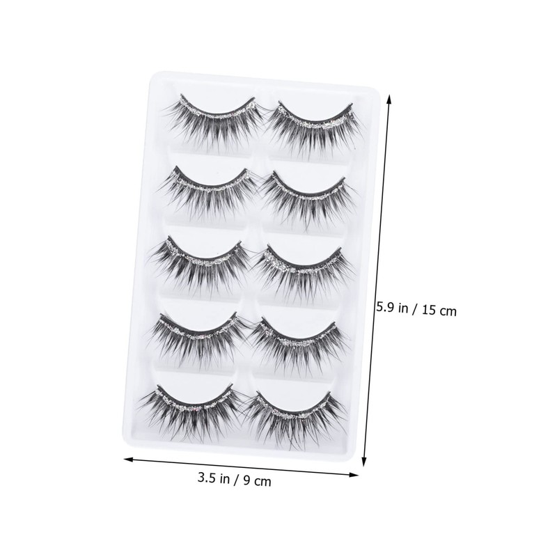 Baluue 5 Pairs Lashes Dense Eyelashes Women's Cosmetics Curly Long