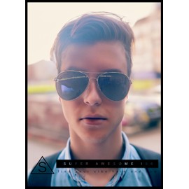 SA106 Airforce Mens Oversize Classic Officer Metal Rim Pilot Sunglasses, Silver / Solid Black, One Size