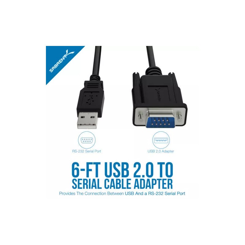 Universal SABRENT USB 2.0 to Serial (9-Pin) DB-9 RS-232 Adapter