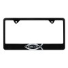Chrome Emblems Christian Fish John 3:16 Black Metal License Plate