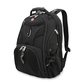 SwissGear 1900 ScanSmart 17” Laptop Backpack Black – Reflective Tech Backpack with ScanSmart Compartment – Multiple Organizer Pockets & RFID Scan Blocking Technology