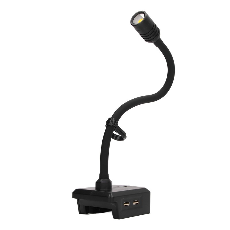 Gooseneck Work Light LED Cordless Lamp Rechargeable 2 USB Ports