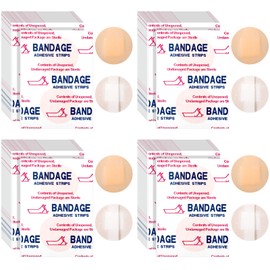 Sosation Sosation 400 Pcs Adhesive Spot Bandage Flex Fabric Adhesive Bandages 0.87 Inch Diameter Round Swathe with Non Stick Pad