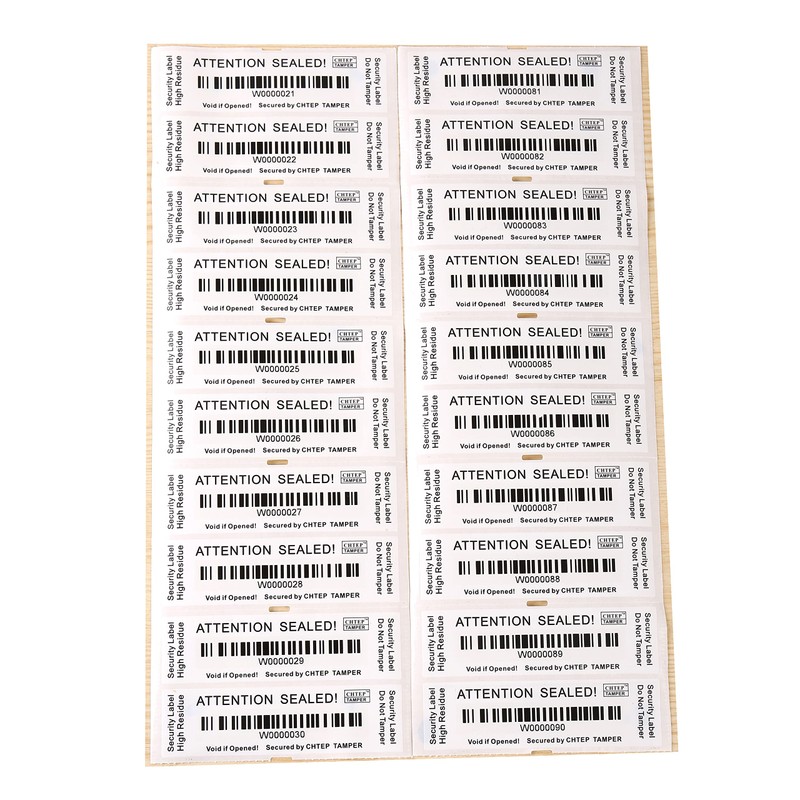 100PCS Chtep Tamper Tamper Evident Stickers, 100% High Residue Tamper,Evident