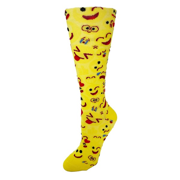Cutieful 'Knee High Compression Socks 8-15 mmHG' Footwear, Emojis, 5-11