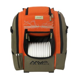 MVP Disc Golf Bag James Conrad Voyager Slim Signature Backpack - Choose Color - Olive/Orange
