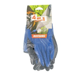 ROSTAING Liquido Gloves - A Pair of 100% Waterproof Work Gloves - For Masonry, Sandblasting, Facade Work - Half Length Protective Gloves in Blue and Black - Useful for Cement