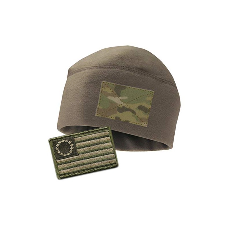Coyote Fleece Watchcap & Tactical Patch Bundle - Subdued Betsy