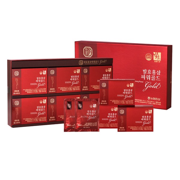 [Hansamin] Fermented Red Ginseng Power Gold 50ml x 30 packets 1 set + shopping bag / [한삼인] 발효홍삼 파워골드 50ml x 30포 1세트 + 쇼핑백