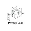 QCAA Solid Brass Sliding Door Pull Privacy Pocket Lock, Oil