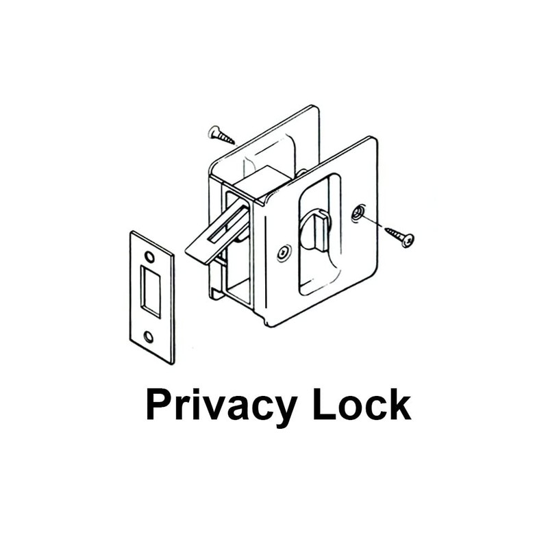 QCAA Solid Brass Sliding Door Pull Privacy Pocket Lock, Oil
