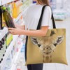 visesunny Women's Large Canvas Tote Shoulder Bag Giraffe Face Animal