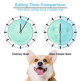 Super Design Slow Feeder Dog Bowls, 2 Cups Slow Feeding Dog Bowl Large Breed Bottom Anti Slip Heavy That Won'T Move Easy to Eat Dog Food Suitable for Large Dogs-L-Green