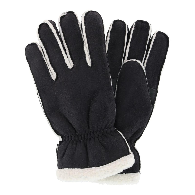 Isotoner Men's Microsuede Winter Glove with Faux Shearling Outseam, Medium,