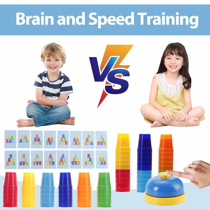 SEISSO Quick Stacking Cups, Stack Cups Set Engaging Educational Speed