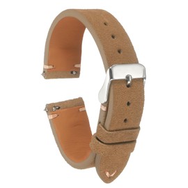 sourcing map Suede Leather Strap Watch Bands Quick Release 22mm Vintage Watch Straps Classic Watchband for Men Women Replacement, Light Brown