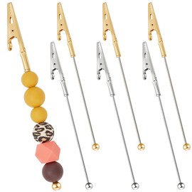 beinkmake 6Pcs Metal Beadable Alligator Clips Beadable Clamps Memo Holder Stand Clasp for Crafts Note Photo Picture Menu Number Cards Party Wedding Christmas DIY