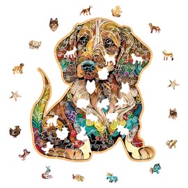 Crafthub Animal Shaped Wooden Puzzles for Adults – A3 Captivating Cocker Spaniel with 143 Pieces – Jigsaw Puzzle with Unique Shapes – Family Games for Kids and Adults – 9.9" x 15.3" (25.2cm x 38.9cm)