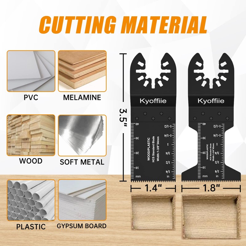 Kyoffiie 100Pcs Oscillating Saw Blades, Quick Release Multi Tool Blades