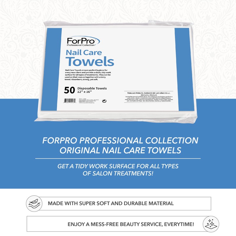 ForPro Professional Collection Original Nail Care Towels for Manicures and