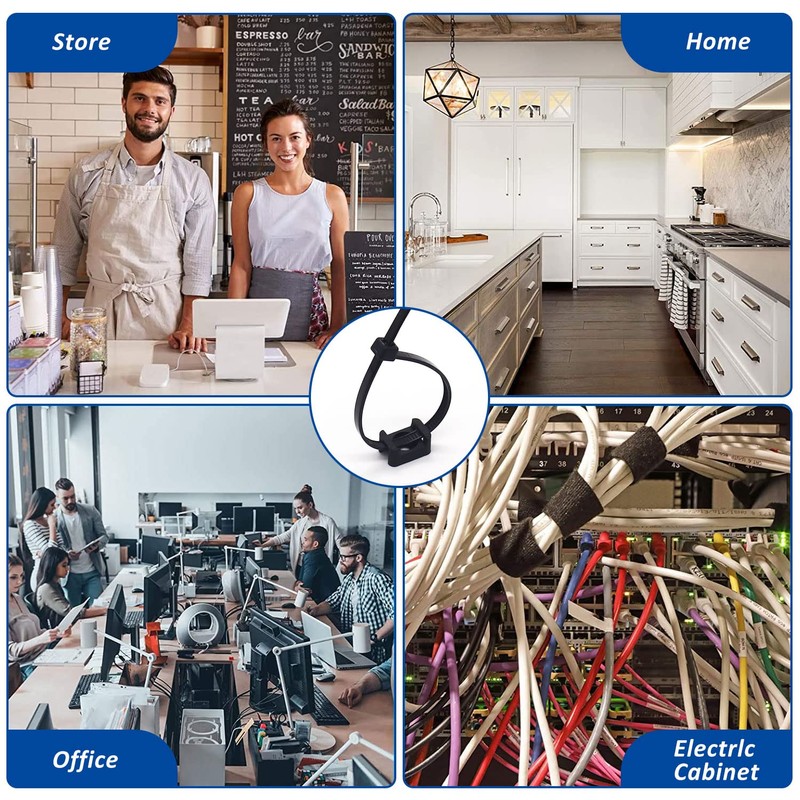 Cable Zip Tie Mounts Kit - 120 Set Wire Cable