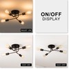 Plfann Industrial Semi Flush Mount Ceiling 4 Light with Adjustable