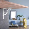 LALAGO Pack of 4 White Metal Shelf Brackets, 14 cm,