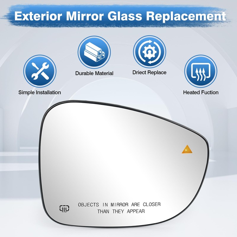 TOP-MAX Passenger Side Mirror Glass Compatible with Chrysler Pacifica 2017-2025,
