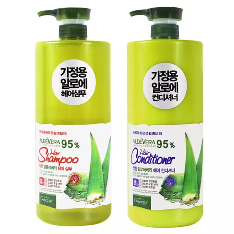 헤어세트 샴푸1+린스1 모두사용 온가족 알로에향 상쾌 Hair Care Set, Shampoo