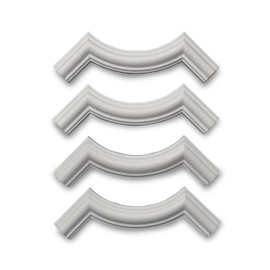 Decosa Michelle Quarter Arch for Wall Strip - 1 Set of 4 Sheets - High-Quality Wall Element in White - Flat Strip Made of Polystyrene 21 x 21 cm - Decorative Stucco Look