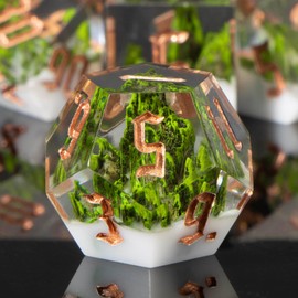 KERWELLSI Sharp Edge Resin DND Dice Set, Dungeons and Dragons Dice with Gifts Box, Mountain Forest D&D Dice, 7 Piece Role Playing Dice, RPG Polyhedral Dice Set, D and D Dice D20 D12 D10 D8 D6 D4