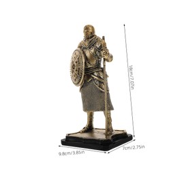 Totority Retro Guard Ornaments Vintage Ornaments Knight with Sword Sculpture Ancient Soldier Figurines Statue Knight Collectible Sculpture Medieval Soldier Figure Synthetic Resin Golden