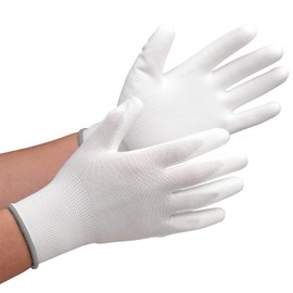 Midori Anzen SPU-130N Low Dust Generating Gloves, Palm Coating, Large, 10 Pairs/Bag