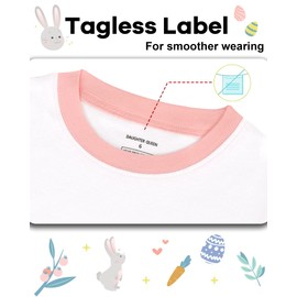 DAUGHTER QUEEN Girls Pajamas Kids Easter PJs Size 8 100% Organic Cotton Pj Sets Children Easter Bunny Sleepwear Jammies Sleep Clothes 8T 7-8 Years, Medium