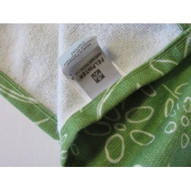 Green Sketched Daisies Towel - Double Thickness Hanging Kitchen Portugese Towel - Green Cotton Crochet Top