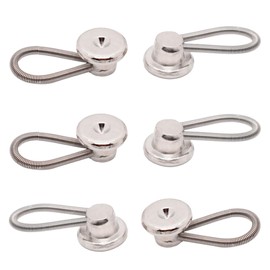 OURUI Button Extender Collar Neck Metal Extender for Men Dress Shirts, 1/2 Inch Size Expansion for Coat Suits Pants, 6 Pack Silver