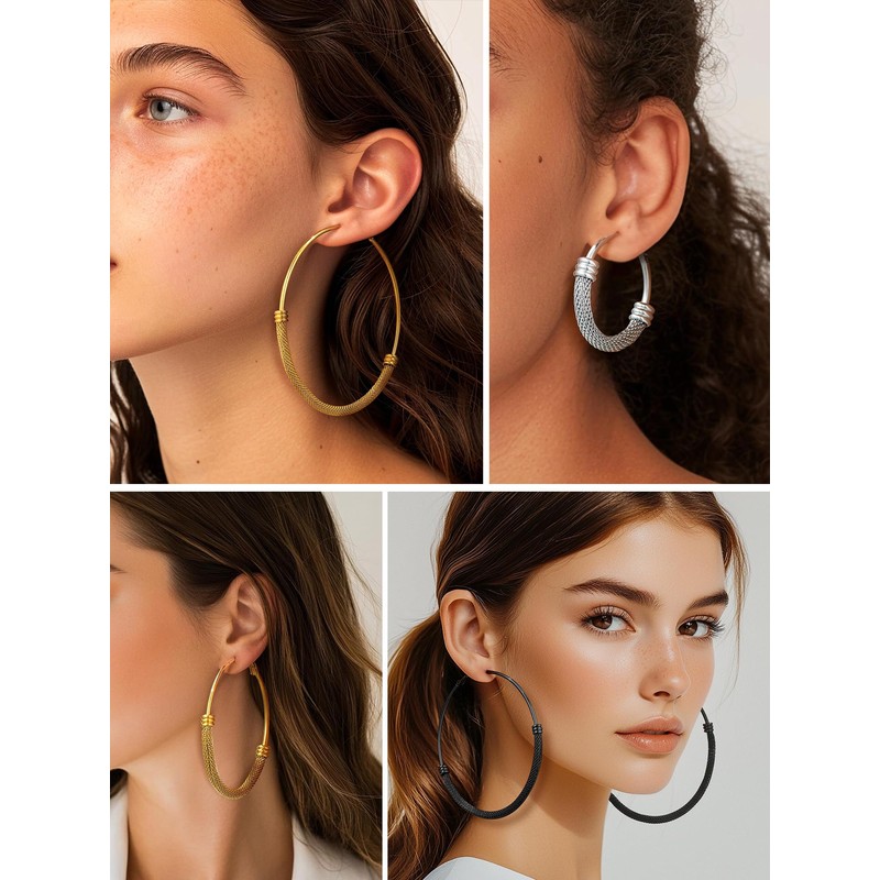 Silver Earrings for Women Silver Jewellery Chunky Silver Hoop Earrings