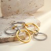 Decholly Gold Stackable Rings for Women, 18K Gold Plated Cubic