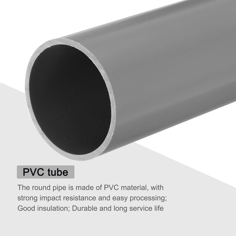 MECCANIXITY 2.5 Inch PVC Rigid Tube Round Pipe Tubing Hardware