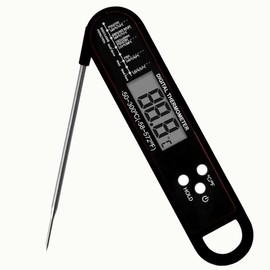 Digital Meat Thermometer,Waterproof Kitchen Food Thermometer,Red
