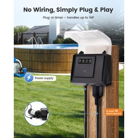 SURAIELEC WiFi Pool Timer for Above-Ground Pools, Twist-Lock NEMA L5-20R Plug-in Timer, 20A 125V 1HP, Weatherproof PC Cover, App Control, Ideal for Pool Pumps, Filters, Lights, and Saltwater Systems