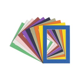 5x7 Mat for 8.5x11 Frame - Precut Mat Board Acid-Free Mixed Colors 5x7 Photo Matte For a 8.5x11 Picture Frame, Premium Matboard for Family Photos, Show Kits, Art, Picture Framing, Pack of 10 Mats