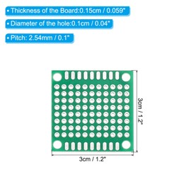 PATIKIL 1.2" x 1.2" PCB Board Circuit, 24 Pcs Prototype Perfboard Solder Boards for DIY Soldering and Electronic Project Circuit Boards Solderable Breadboard, Green