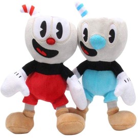 2pcs Cuphead Plush Doll Toys Mugman Game Doll Toys Adventure Soft Stuffed Plush for Kids Birthday Gift