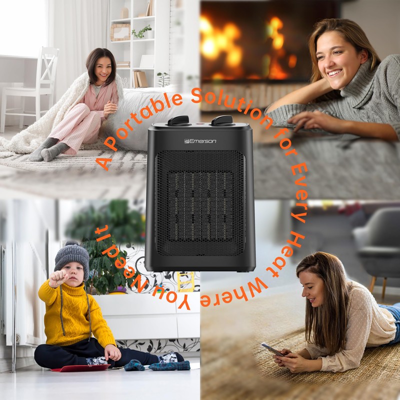Emerson SH1501 1500W Electric Space Heater, Portable with 3 Level