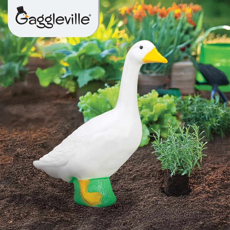Fox Valley Traders Gaggleville Porch Goose Baby Statue – Charming